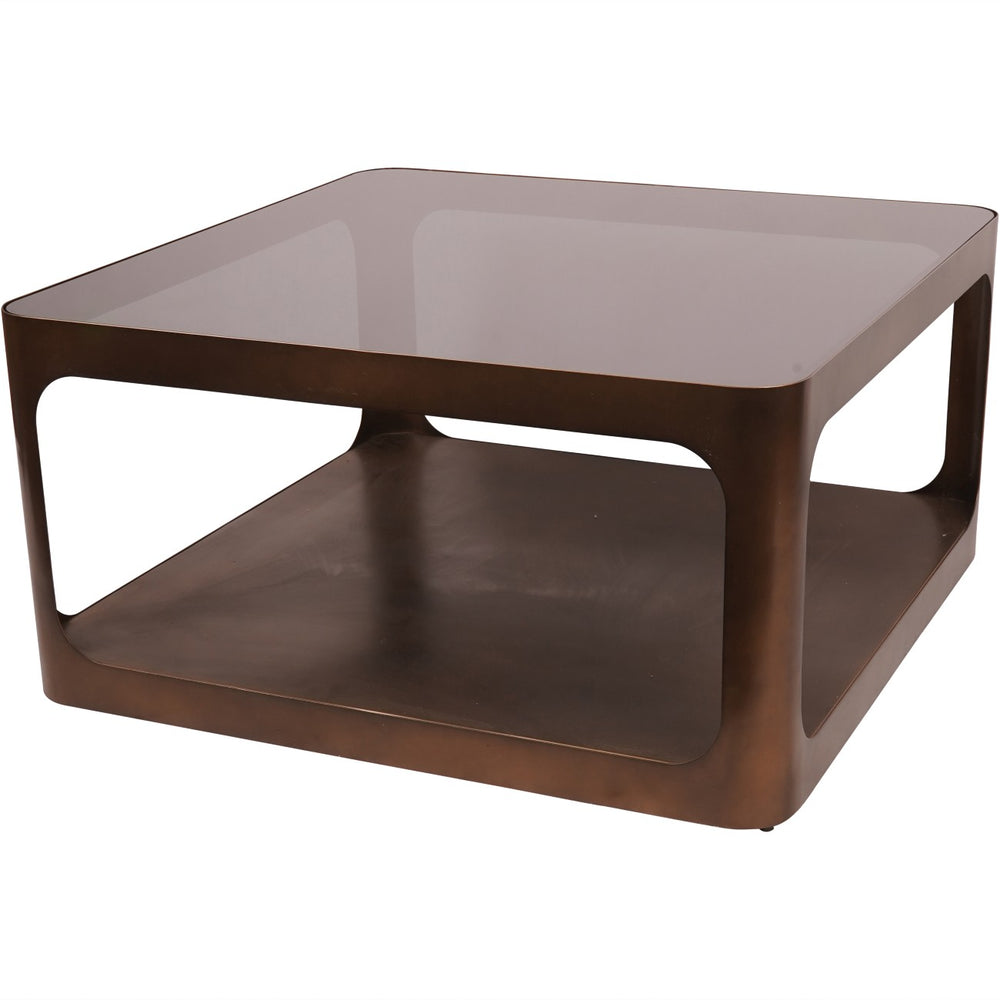 Thorpe Metal and Glass Square Coffee Table