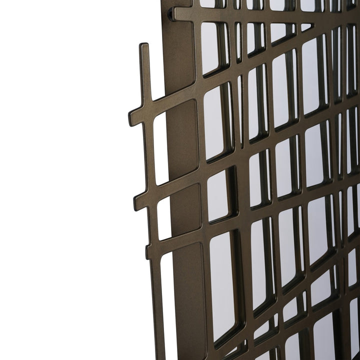 Lattice Wall Decor Mirror Brass Finish