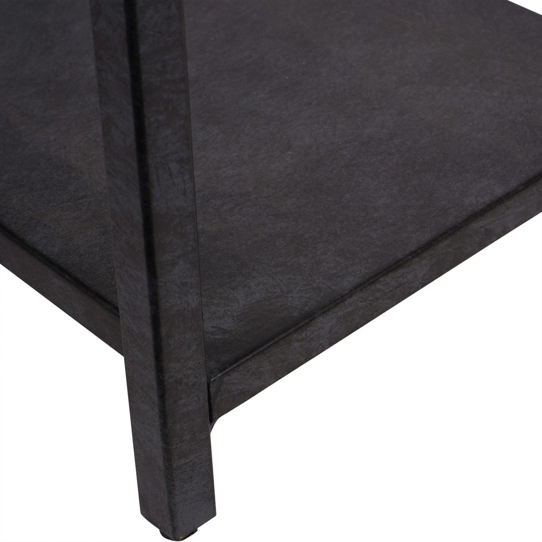 Brooks Tall Metal Shelving Unit Mottled Black