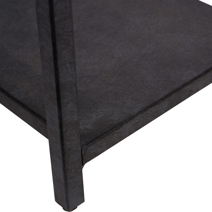 Brooks Tall Metal Shelving Unit Mottled Black
