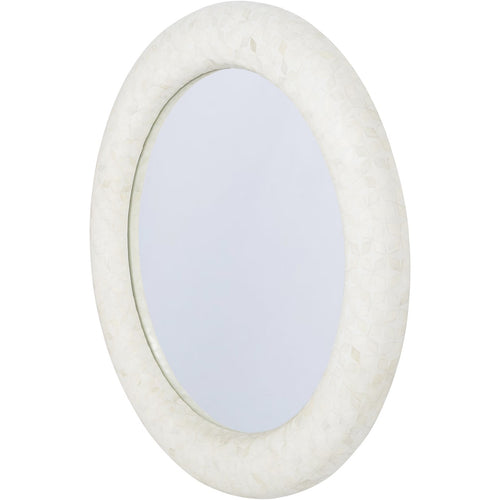 Aspen Bone Inlay Round Mirror 100cm