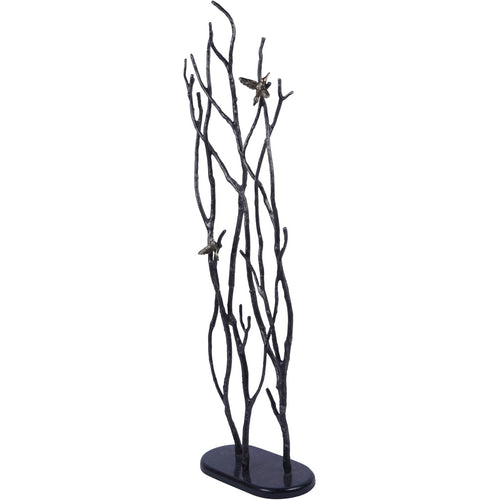 Decorative Screen Sculpture with Branches and Birds