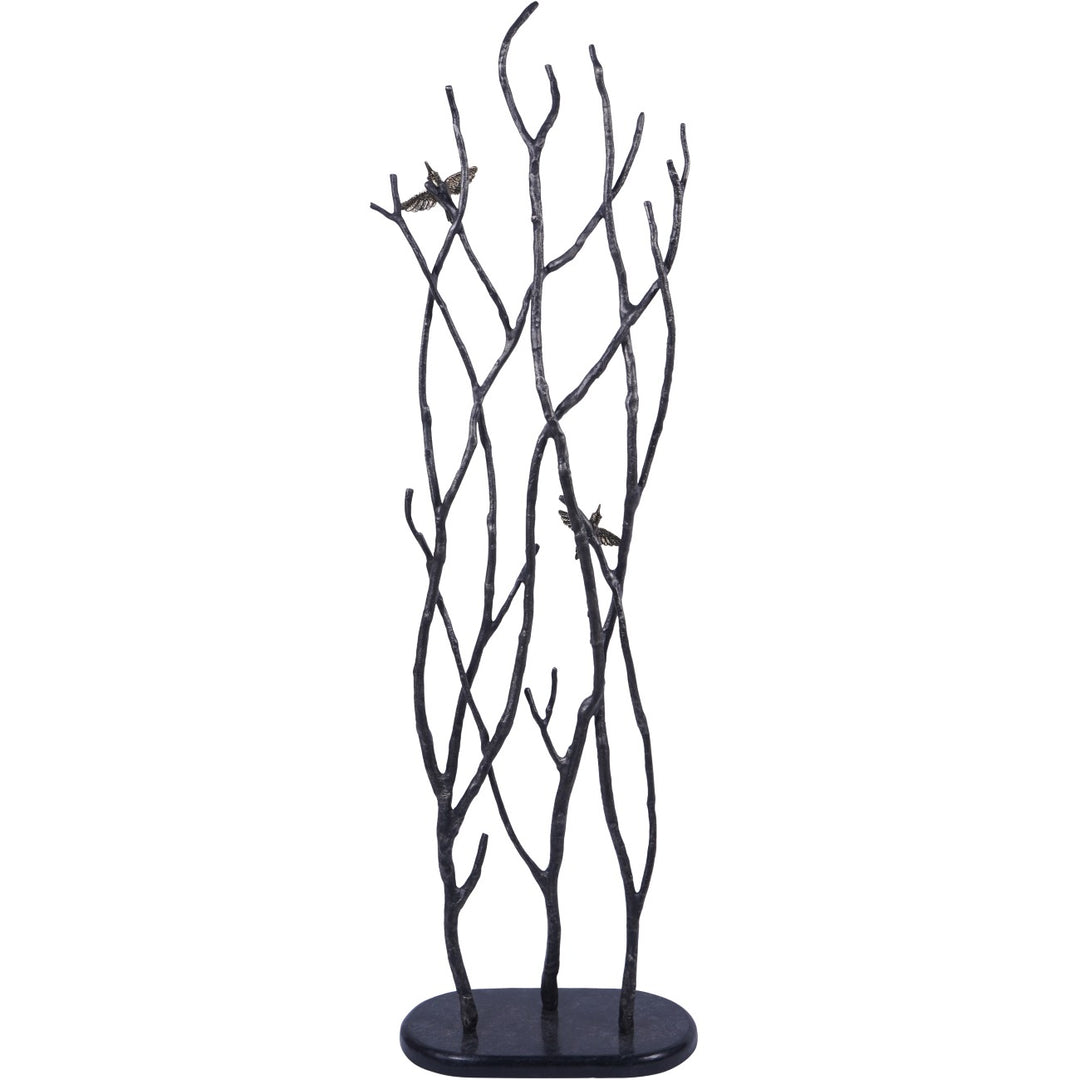 Decorative Screen Sculpture with Branches and Birds