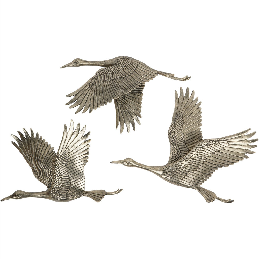 Crane Trio Cast Aluminium Wall Art
