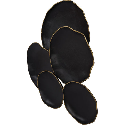 Arlow 5 Disc Black Metal Wall Art