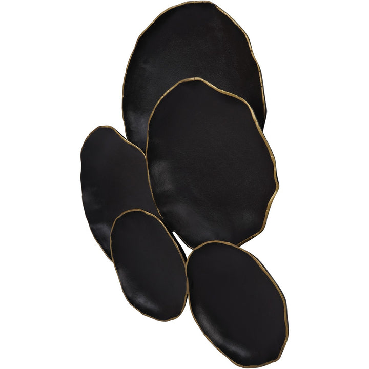 Arlow 5 Disc Black Metal Wall Art