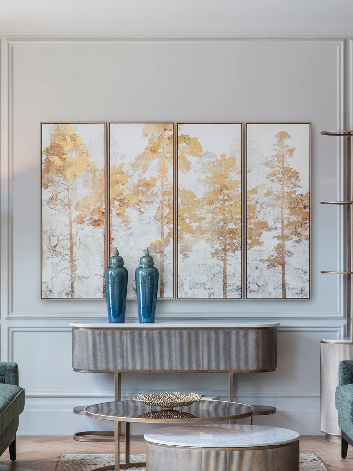 Foil Trees Set of  4 Framed Canvas Wall Art 180x120cm