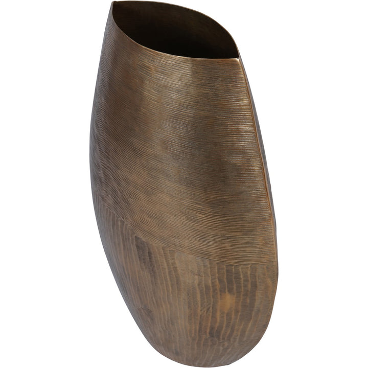 Southwold Textured Oval Antique Brass Vase 80cm