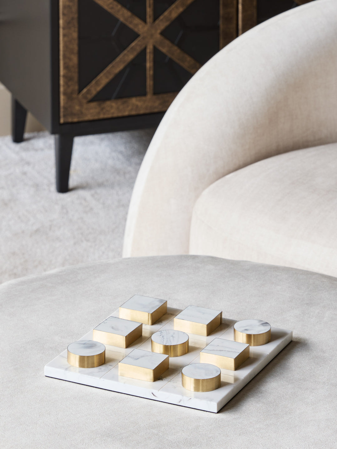 Jenkin White and Brass Noughts and Crosses Game