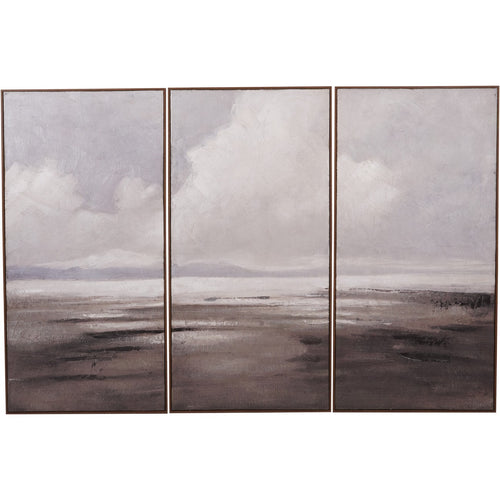 Hazy Horizons Set of 3 Framed Canvas Wall Art 180x120cm