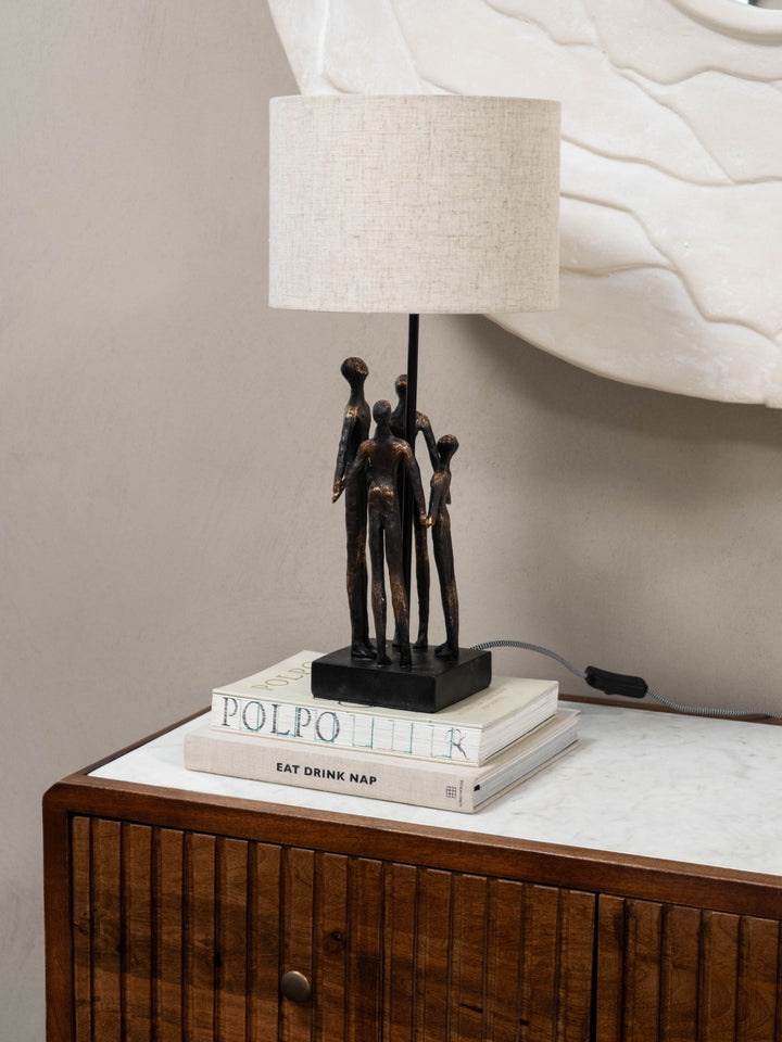 Family Sculpture Lamp with Shade