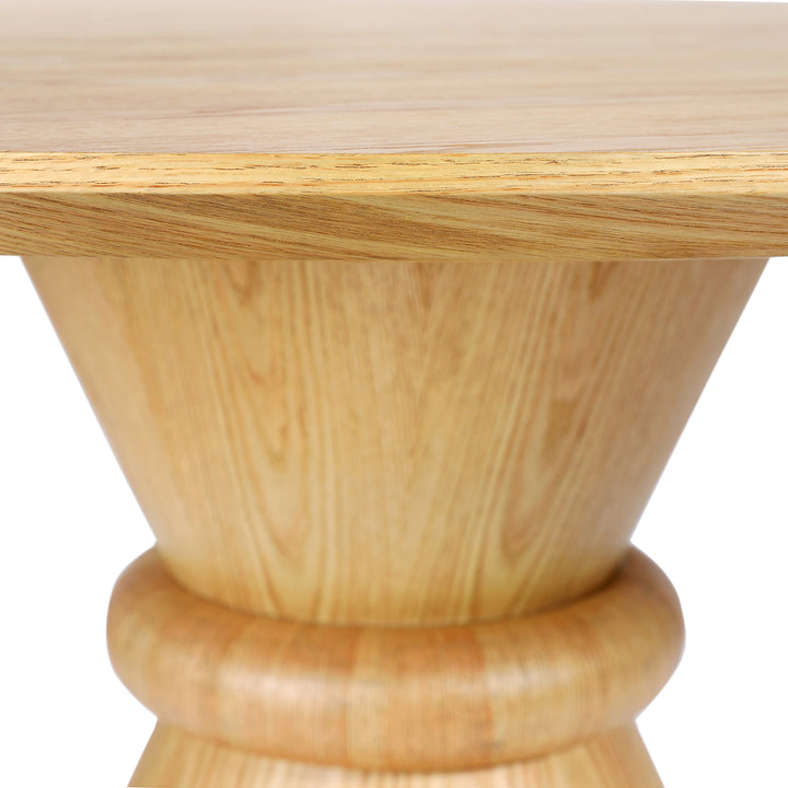 Canberra Round Wooden Dining Table on Pedestal Base 150cm Diameter