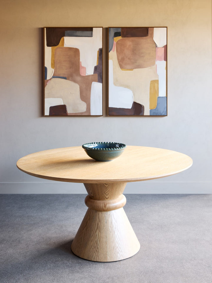 Canberra Round Wooden Dining Table on Pedestal Base 150cm Diameter
