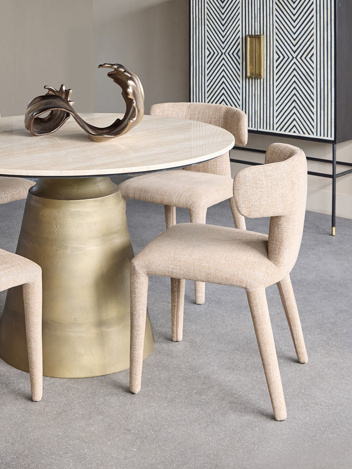Milo Pair of Upholstered Dining Chairs in Wheat