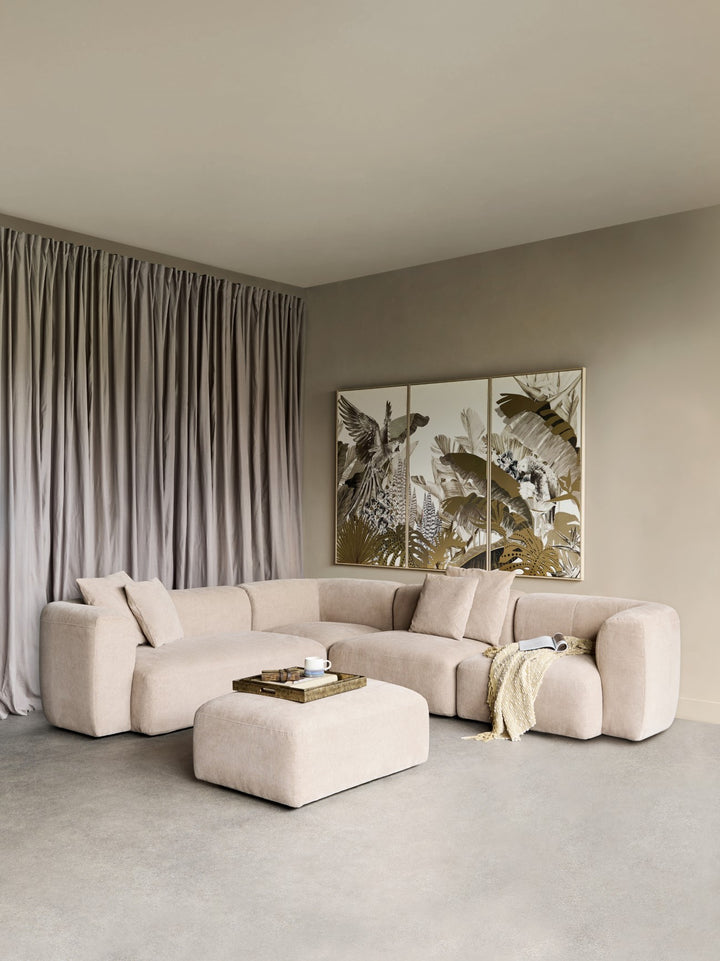 Wicklow Sectional Sofa with Ottoman Natural