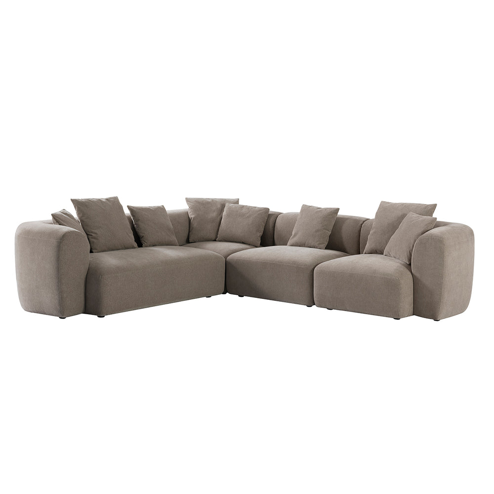Wicklow Sectional Sofa with Ottoman Natural