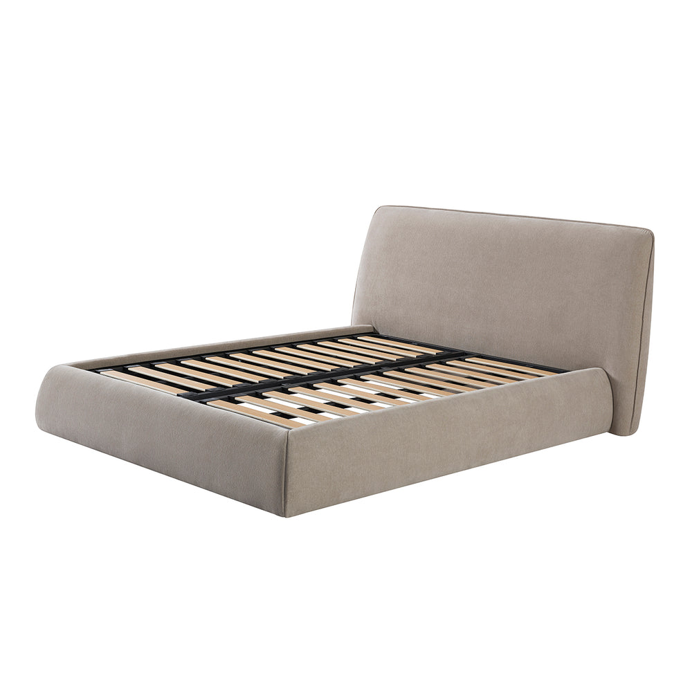 Darley Upholstered 5' King Sized bed frame in Soft Beige
