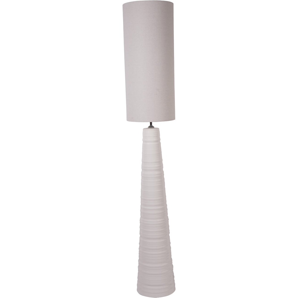 Tivoli Tall Ceramic Floor Lamp White with Shade E27 60W