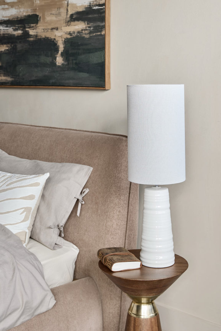 Tivoli Ceramic Table Lamp White with Shade E27 60W