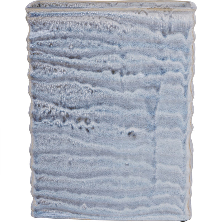 Sereno Rectangle Vase in Blue Reactive Glaze