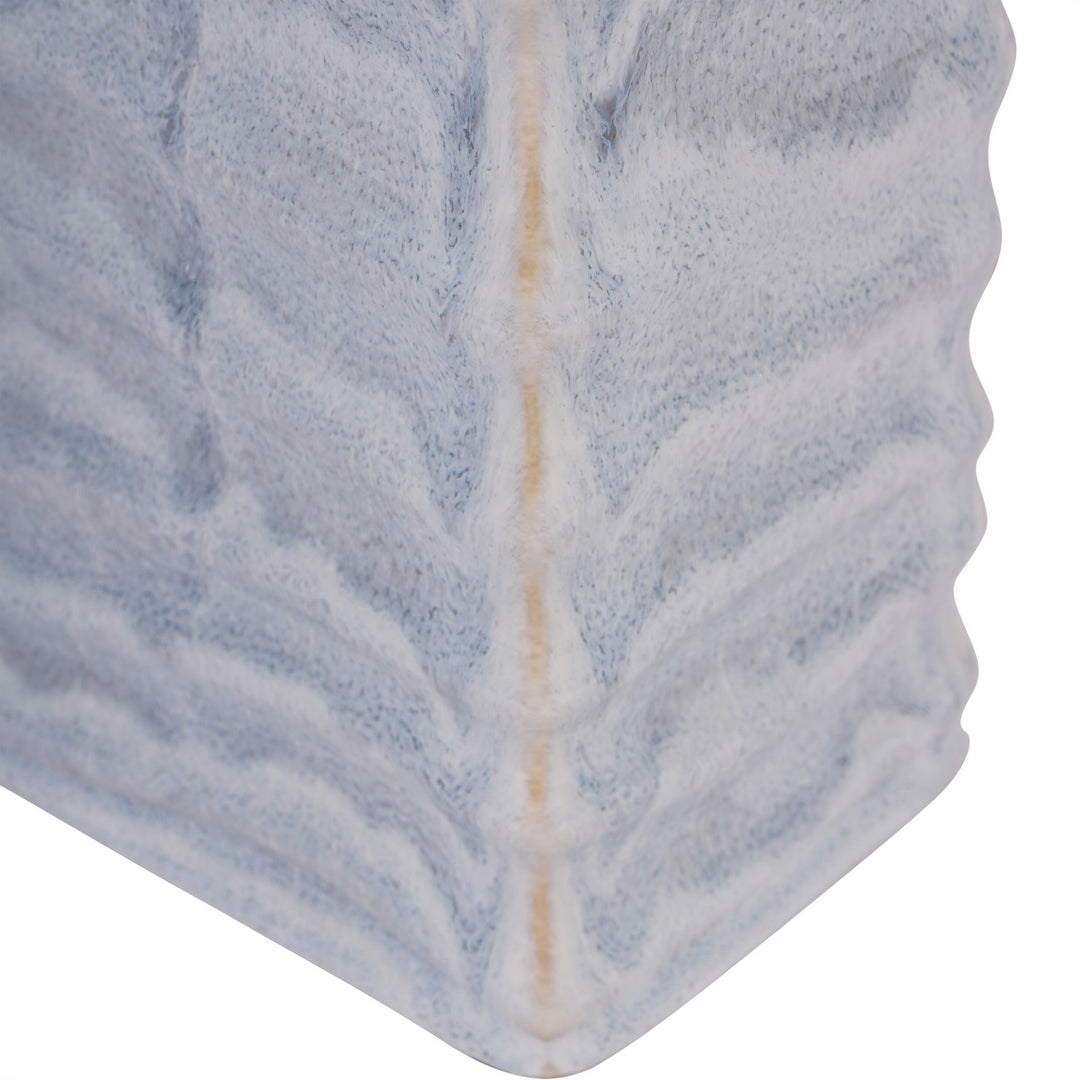 Sereno Rectangle Vase in Blue Reactive Glaze