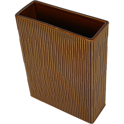 Elk Square Glazed Vase Terracotta