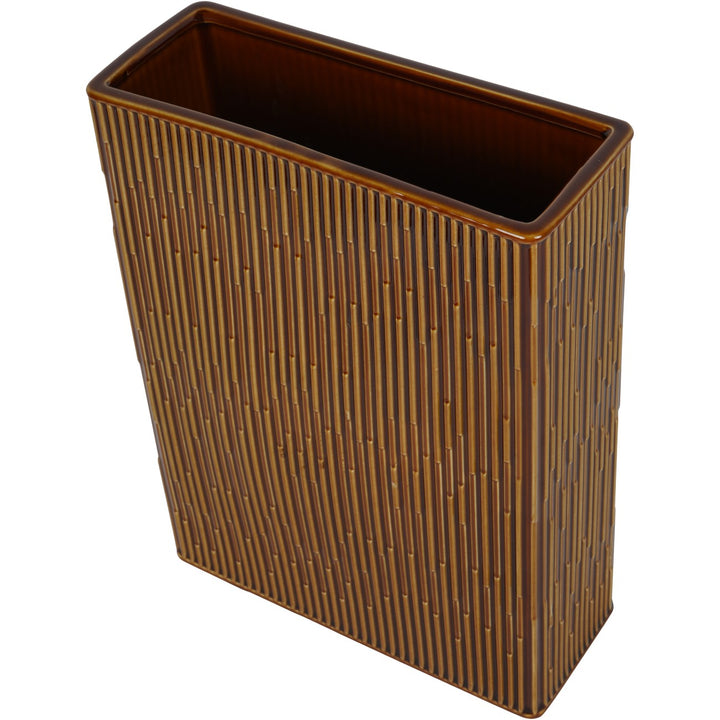 Elk Square Glazed Vase Terracotta