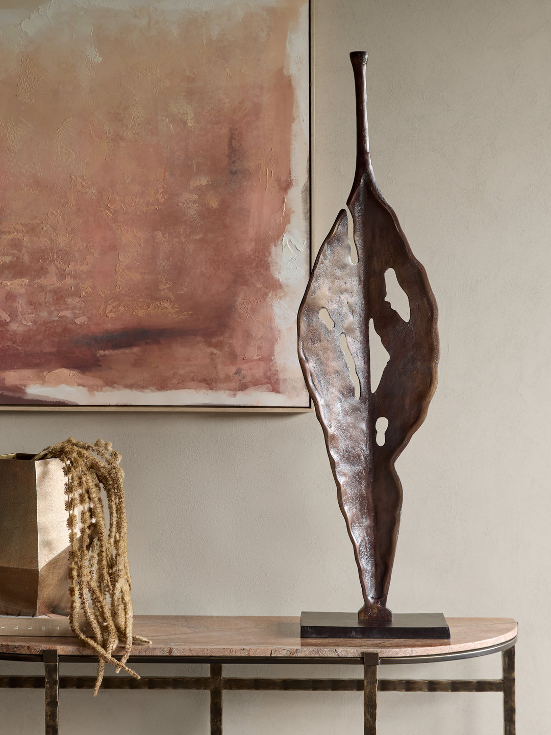 Moulton Twist Aluminium Abstract Leaf Sculpture