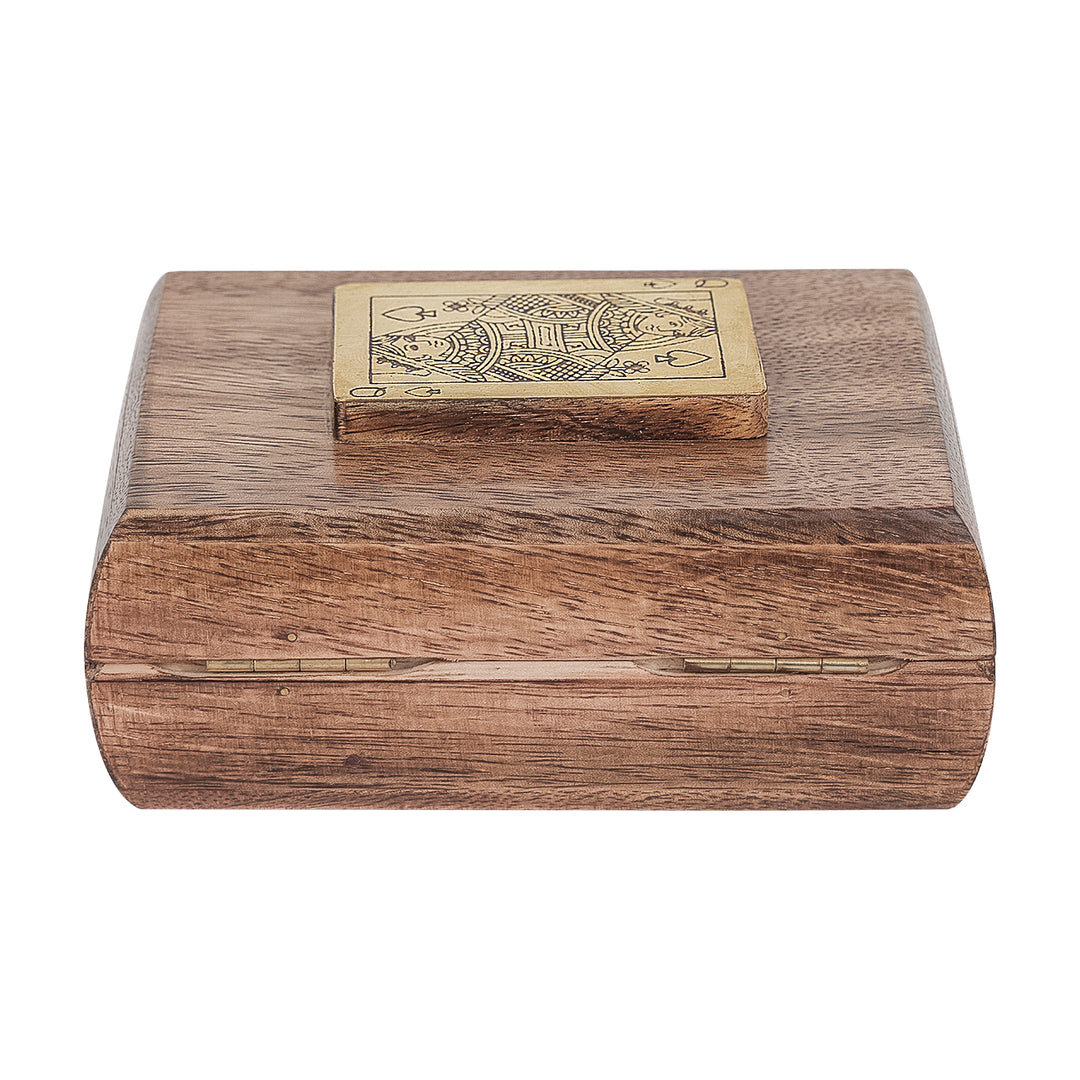 Pryce Mango Wood Card Box with cards