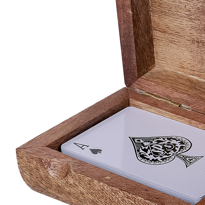 Pryce Mango Wood Card Box with cards