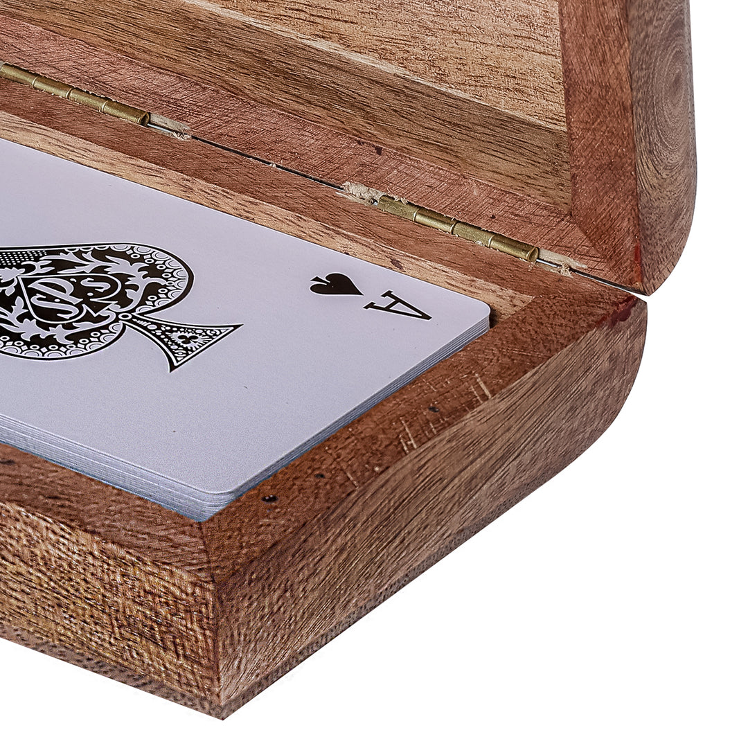 Pryce Mango Wood Card Box with cards