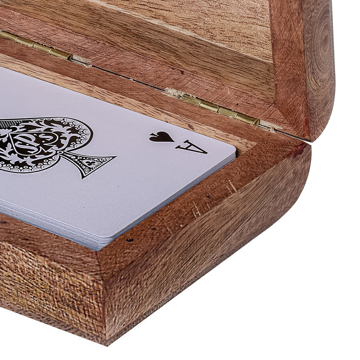 Pryce Mango Wood Card Box with cards
