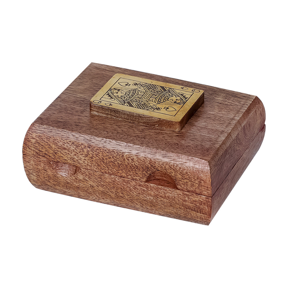 Pryce Mango Wood Card Box with cards