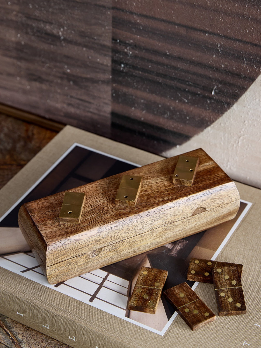 Pryce Mango Wood Domino Game