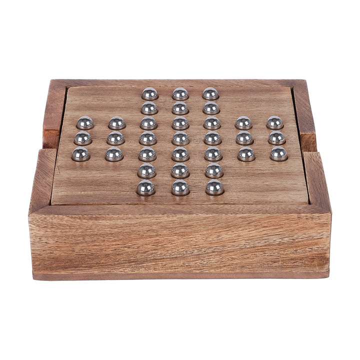 Pryce Mango Wood Noughts and Crosses & Solitaire Game