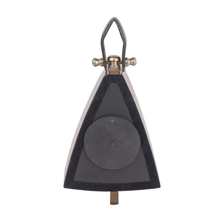 Isosceles Brass Curved Front Mantel Clock Large