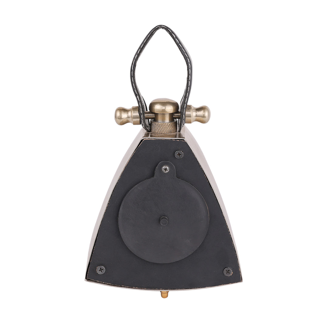 Isosceles Brass Curved Front Mantel Clock Small