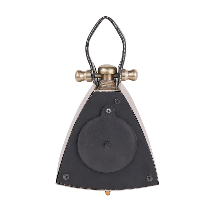 Isosceles Brass Curved Front Mantel Clock Small
