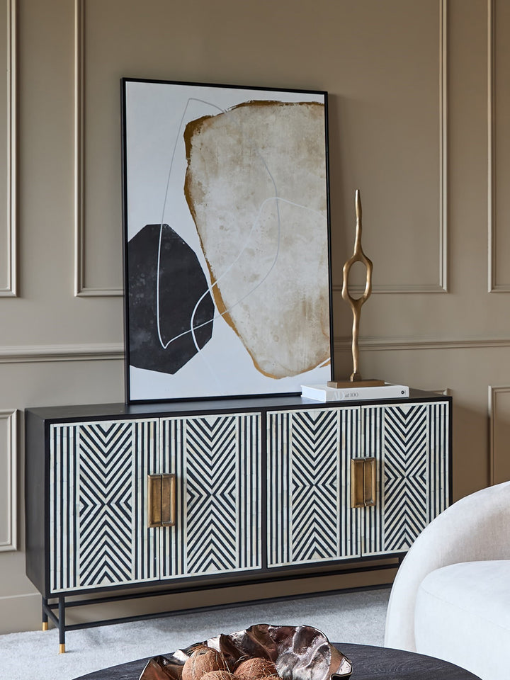 Delaney Bone Inlay Four Door Buffet Cabinet