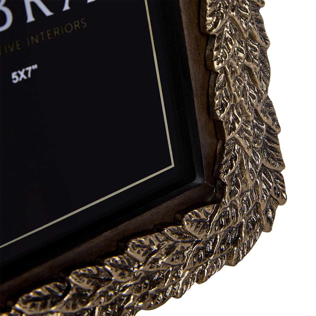 Antiqued Gold Leaf Photo Frame 4x6