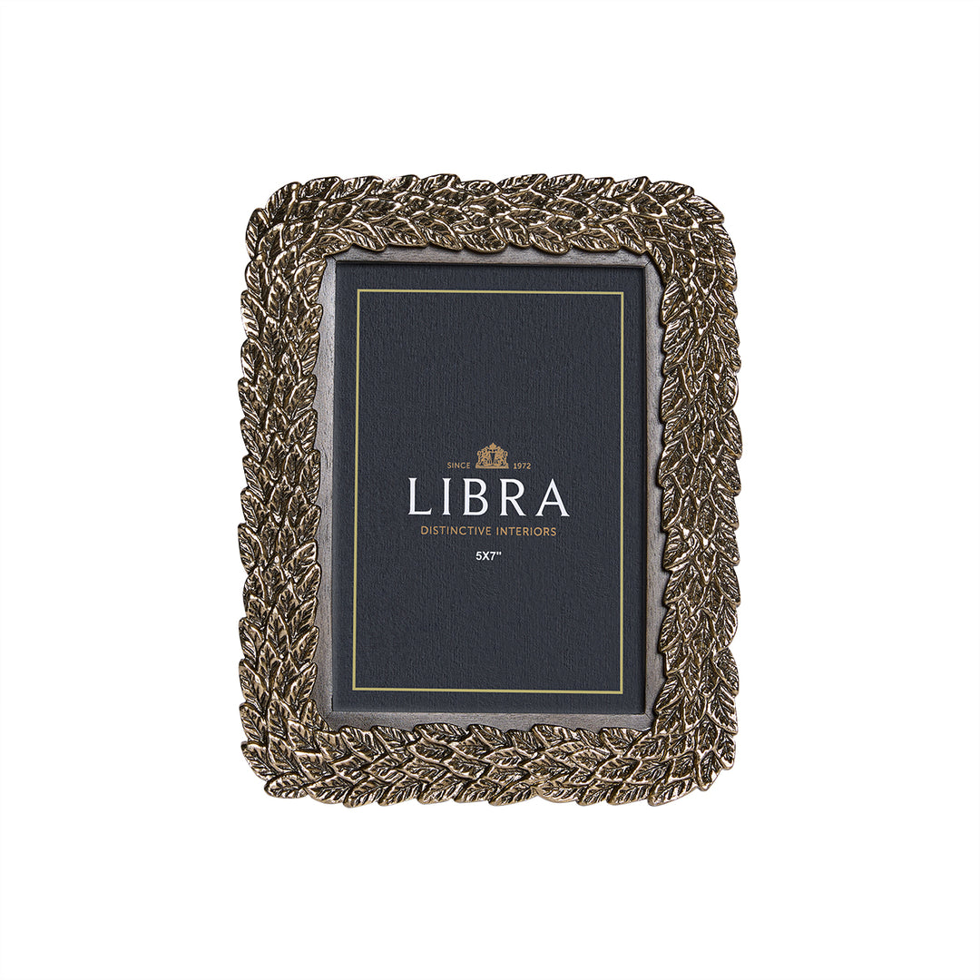 Antiqued Gold Leaf Photo Frame 4x6