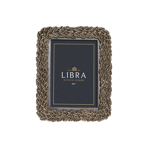 Antiqued Gold Leaf Photo Frame 4x6