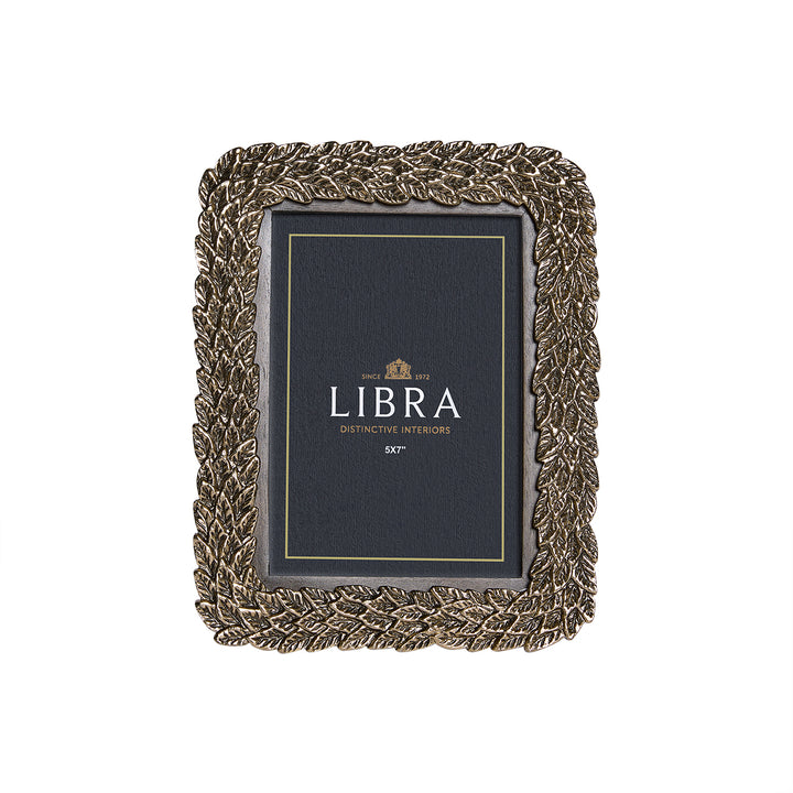 Antiqued Gold Leaf Photo Frame 4x6