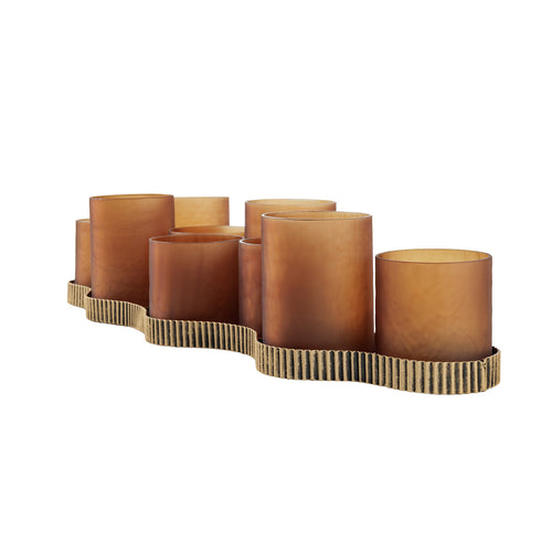 Belvedere Aged Gold 9 Light Candle Holder