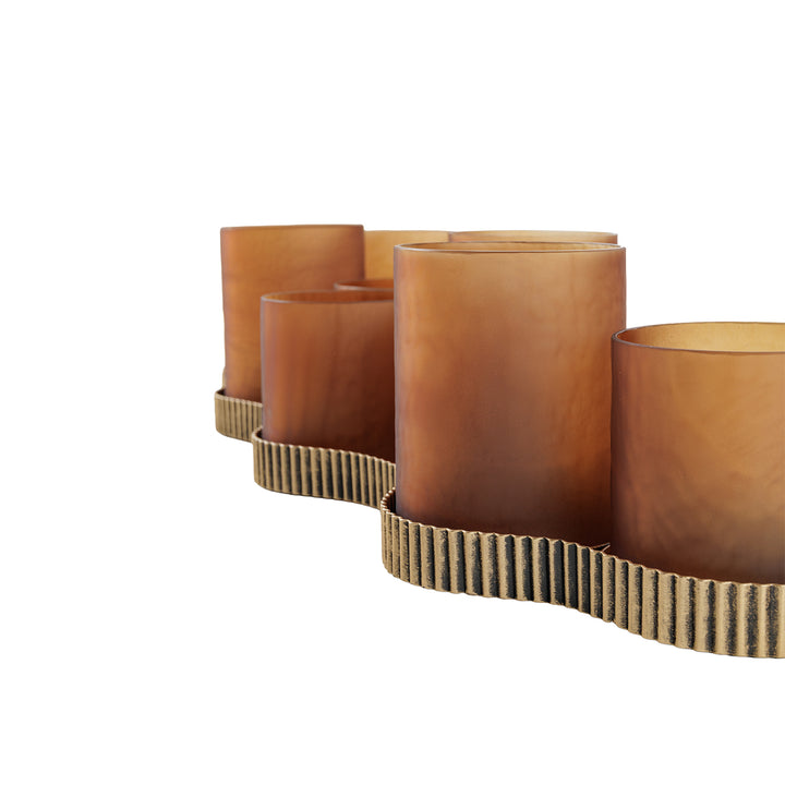 Belvedere Aged Gold 9 Light Candle Holder