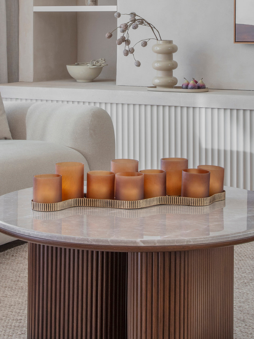 Belvedere Aged Gold 9 Light Candle Holder
