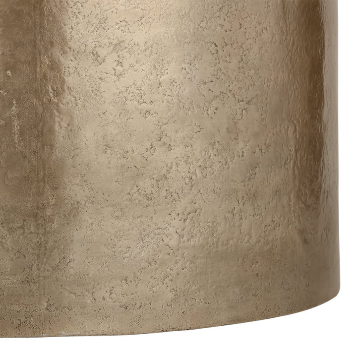 Zander Metal Drum Coffee Table With Storage 90cm