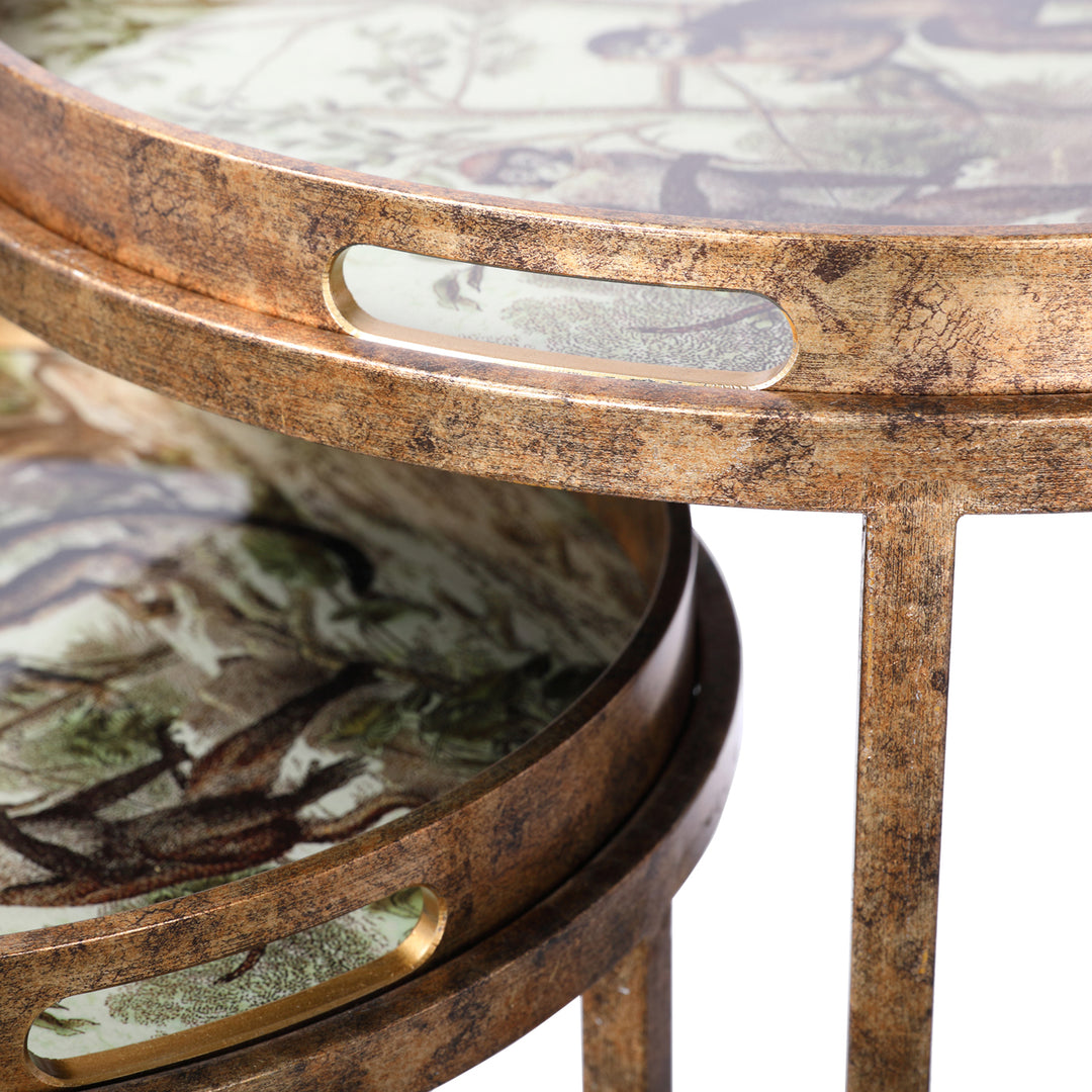 Monkey Jungle Set Of 2 Side Tray Tables