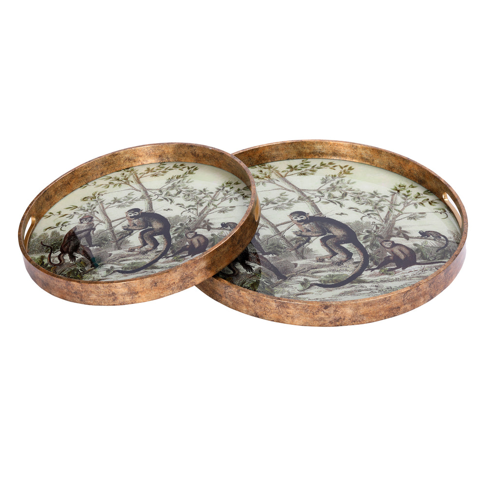 Monkey Jungle Set Of Two Trays