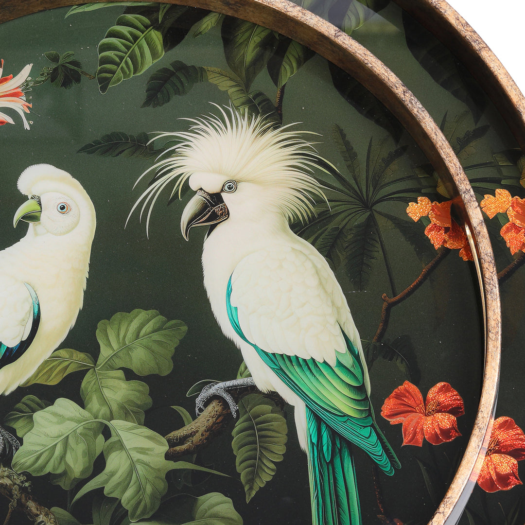 Tropical Birds Set of 2 Trays